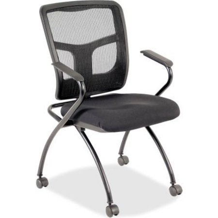 LORELL Lorell Mesh-Back Guest Chair, LLR84374, Black, Set of 2 LLR84374